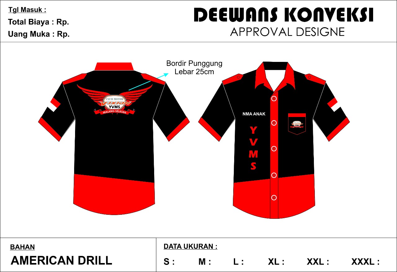 Desain Kemeja Club Motor Produsen Kaos