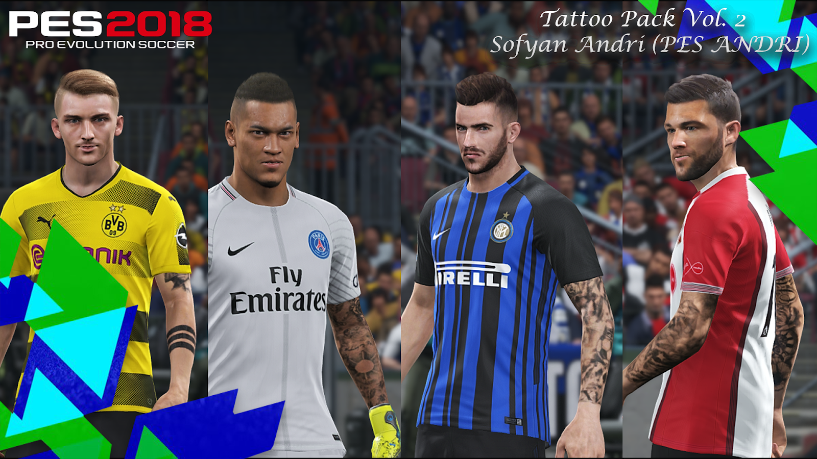 PES 2017 RT Mega Tattoo Pack AIO  800 Tattoos  by Rean Tech   SoccerFandomcom  Free PES Patch and FIFA Updates