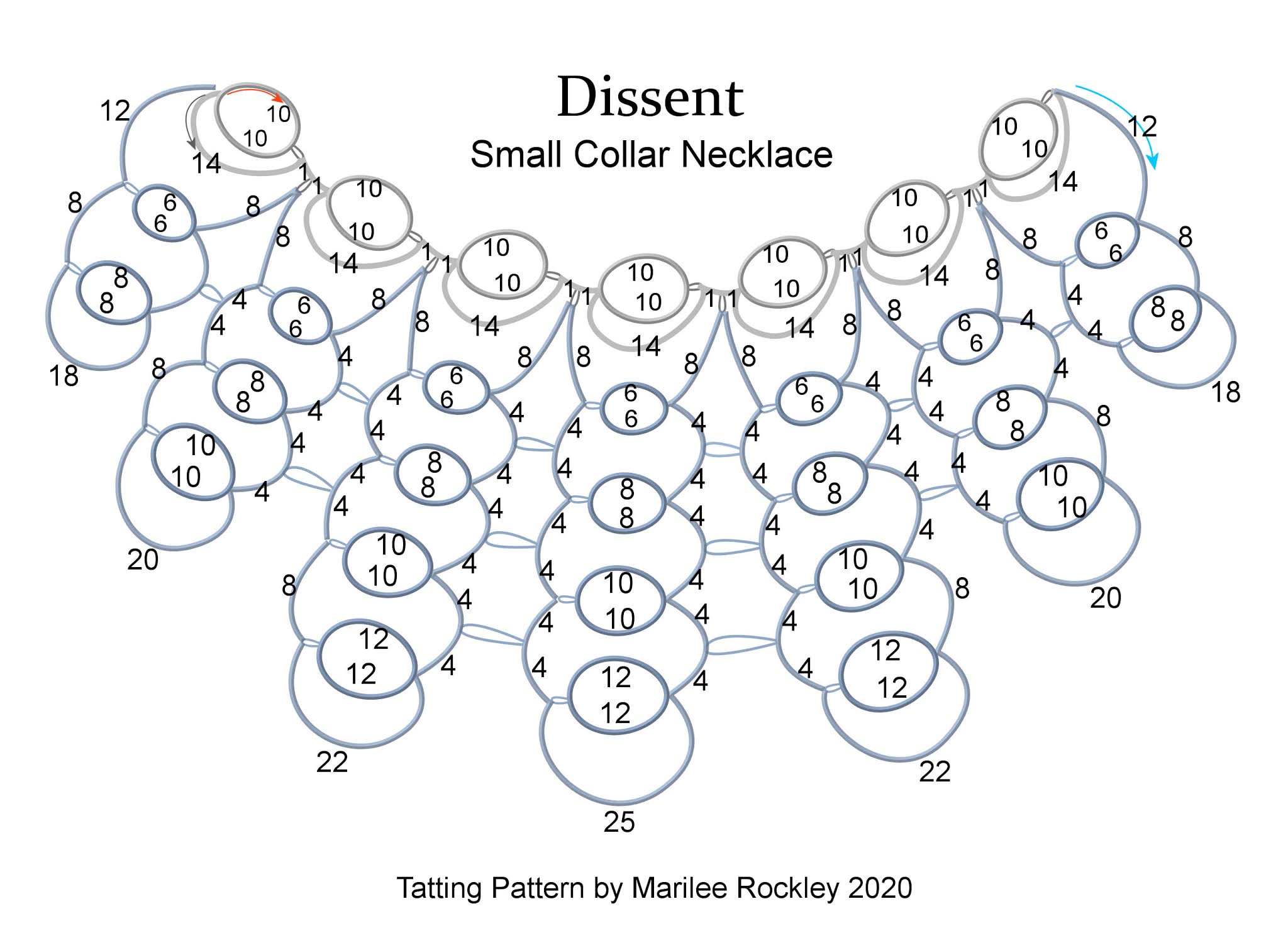 Yarnplayer's Tatting Blog Free Tatting Pattern for a Dissent Collar