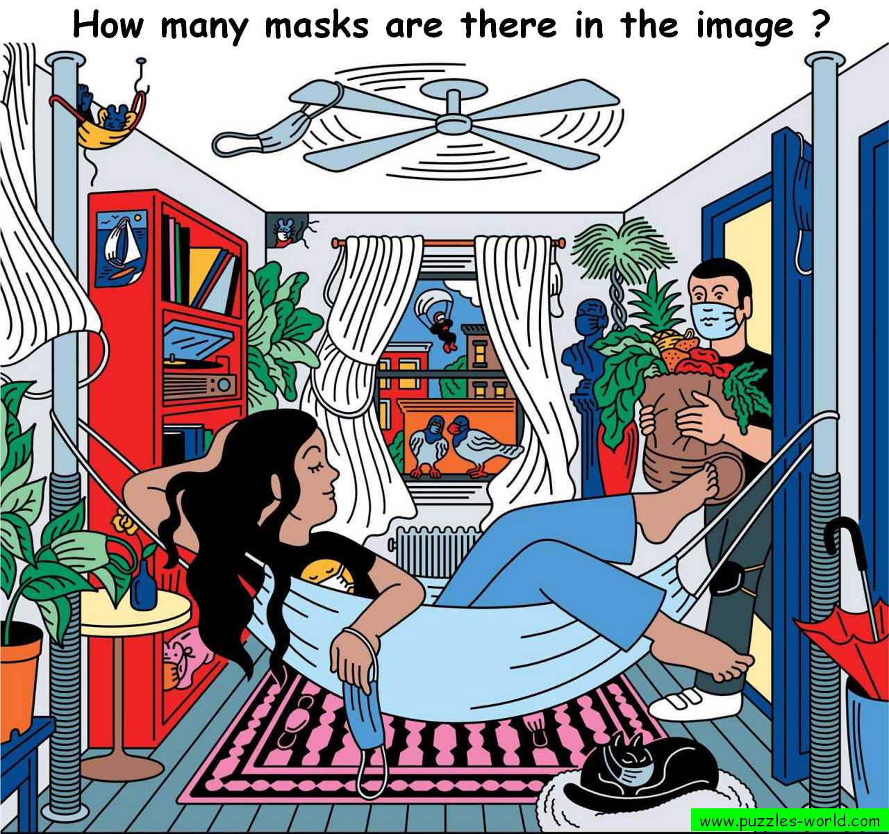 How many masks are there in the image ?