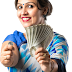 Indian Woman in Saree with Money Transparent Image