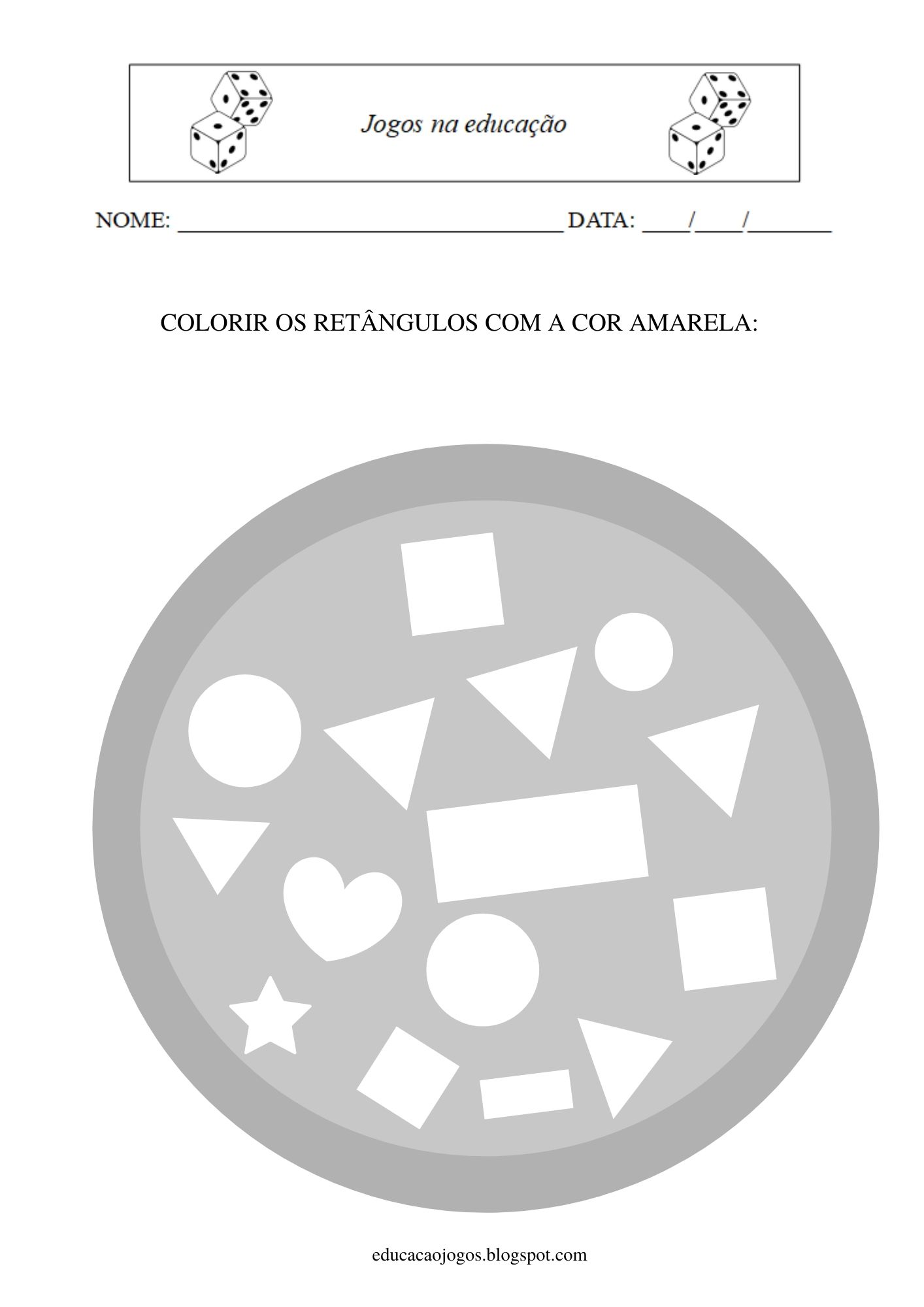 Pinte as formas geométricas