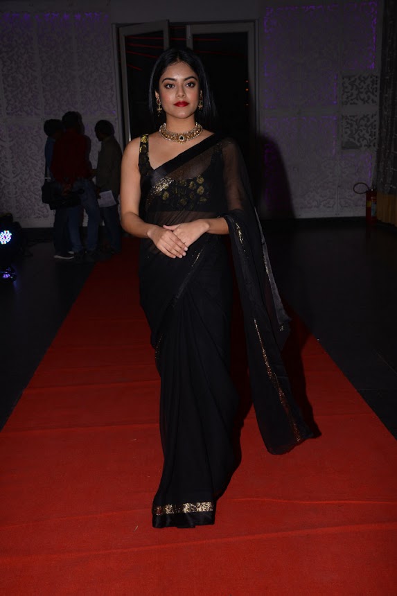 Riddhi Kumar saree stills at Sobhan Babu Awards 2019