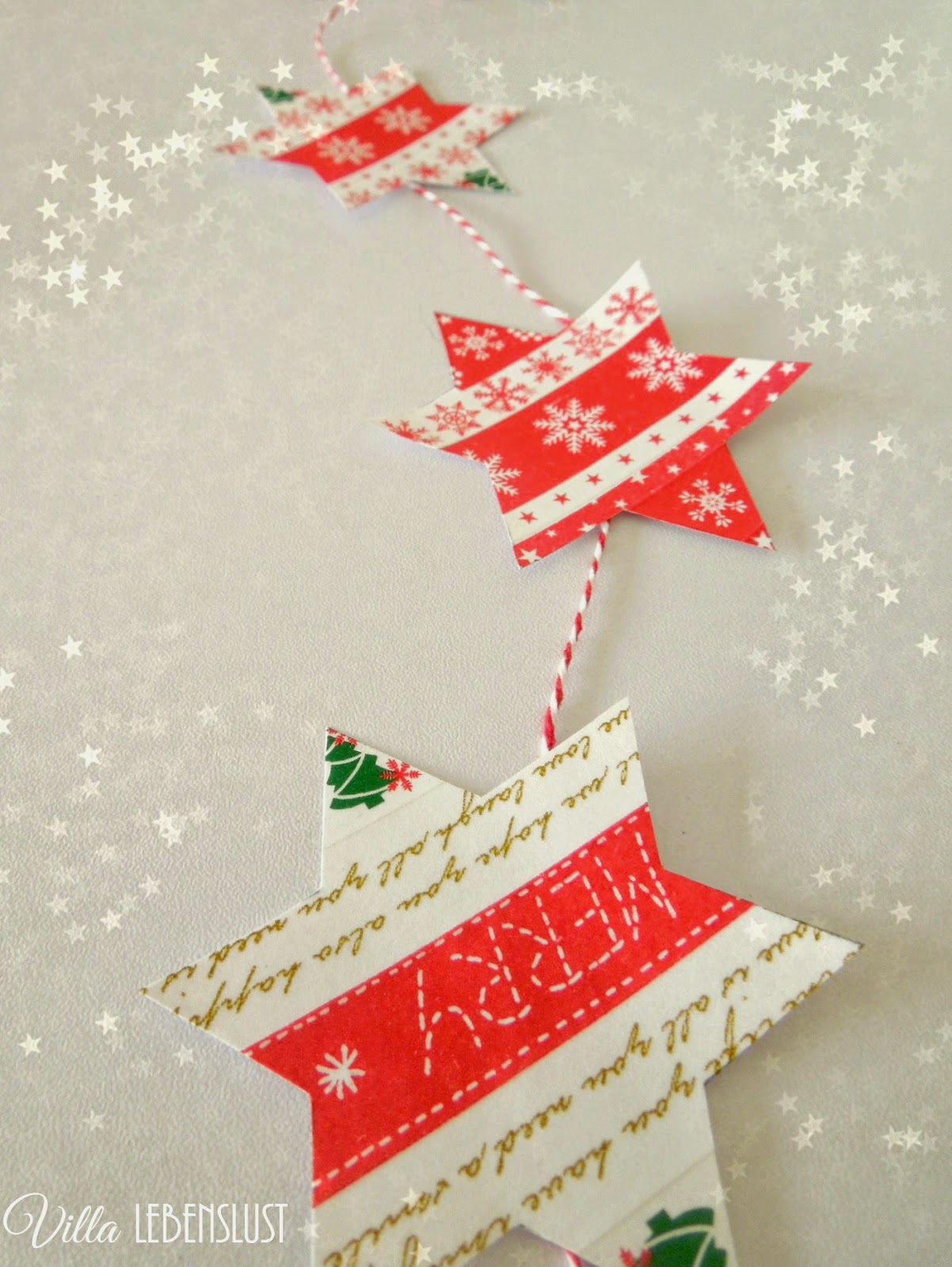 Villa Lebenslust Blog DIY SternGirlande mit Masking Tape