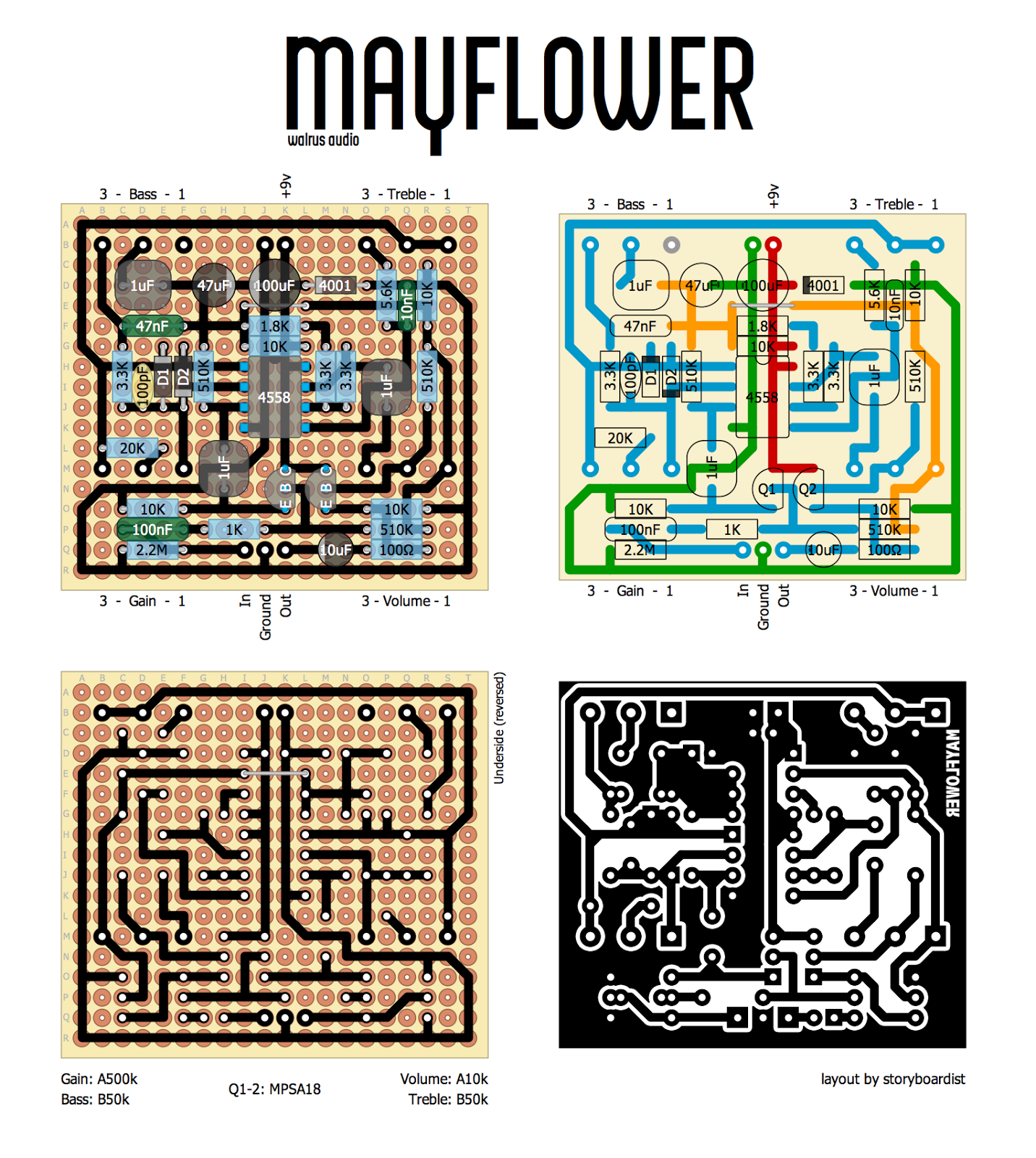 Perf and PCB Effects Layouts: Walrus Audio Mayflower