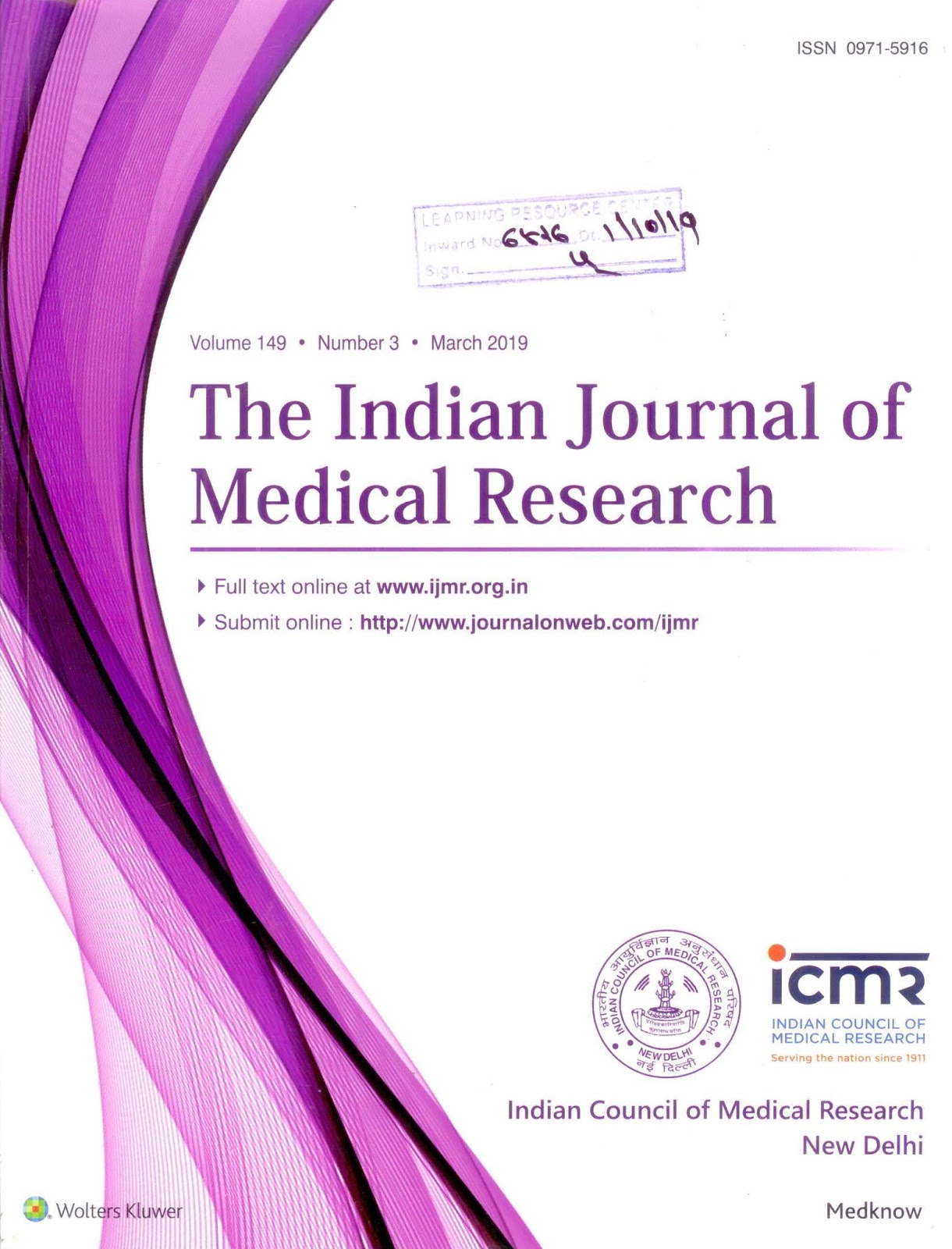 http://www.ijmr.org.in/showBackIssue.asp?issn=0971-5916;year=2019;volume=149;issue=3;month=March
