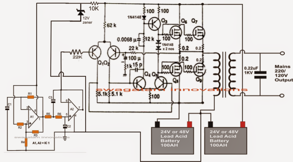 Scematic Diagram Panel: Pure Sine Wave Inverter Circuit ...