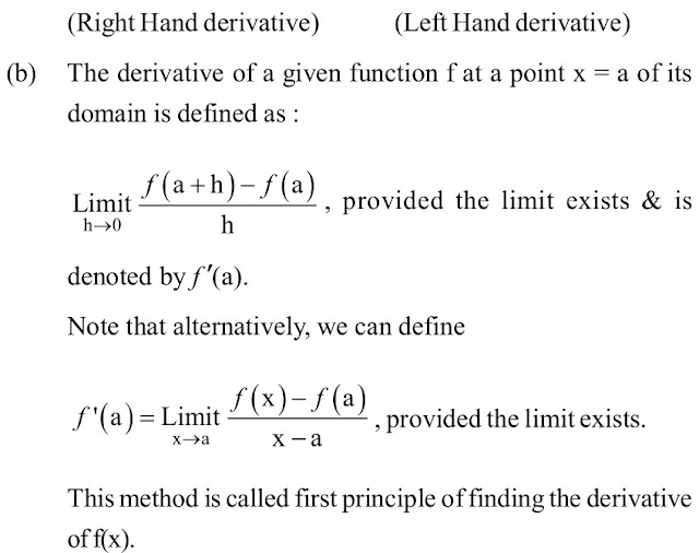12 class Maths Notes Chapter 5 Continuity and Differentiability free PDF| Quick revision Continuity and Differentiability Notes class 12 maths