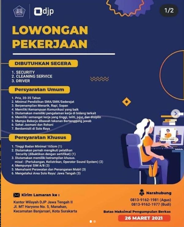 Lowongan Pekerjaan di Kanwil Direktorat Jenderal Pajak Jawa Tengah II