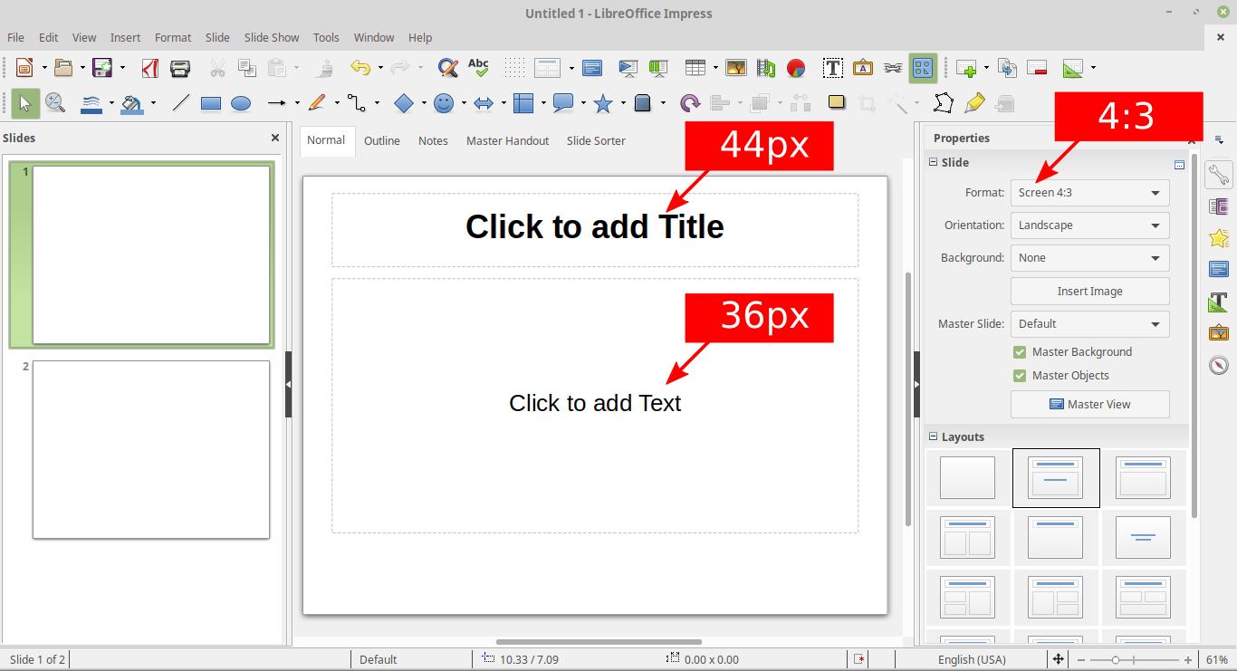 LibreOffice Impress Change Default Template
