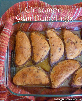 Cinnamon Yam Dumplings, an interpretation of a holiday recipe inspired by a family favorite side dish. | Recipe developed by www.BakingInATornado.com | #recipe #vegetables