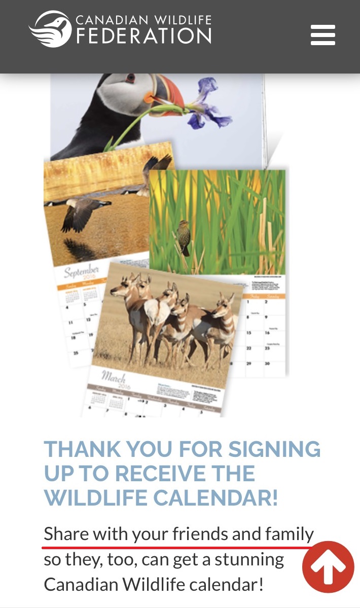 Canadian Rewards Canadian Wildlife Federation 2021 Calendar