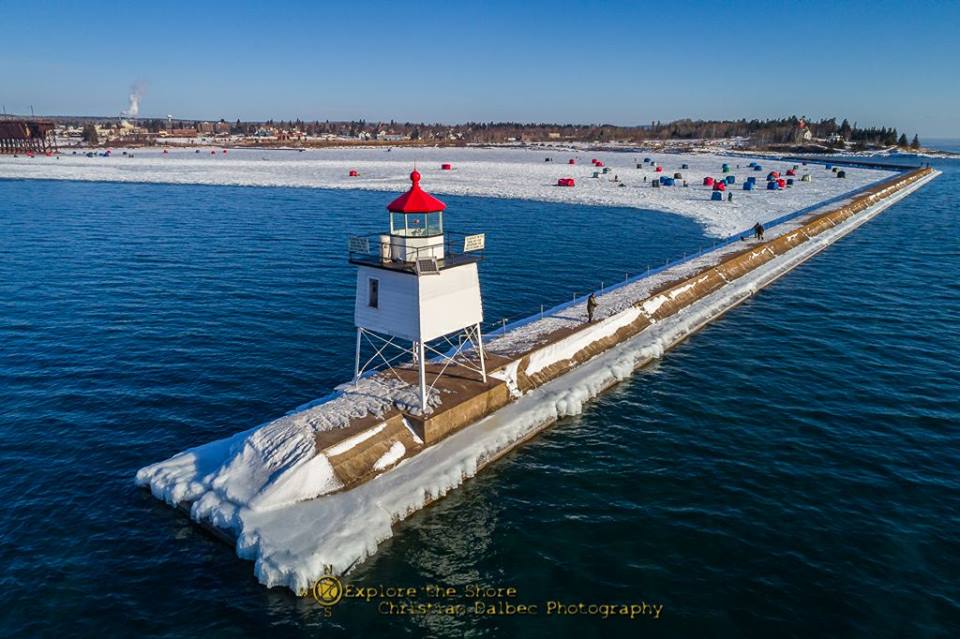 Duluth Harbor Cam Two Harbors Breakwater Light. Christian Dalbec