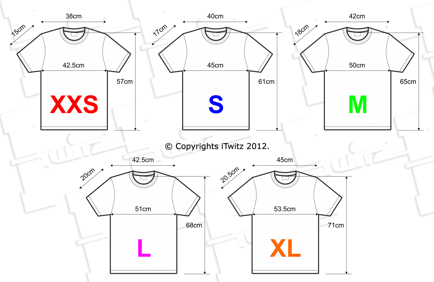 T Shirt Size Chart Design