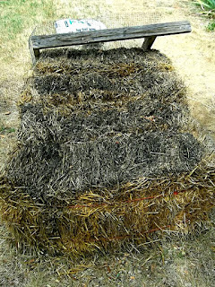 Unfinished bales for garden border