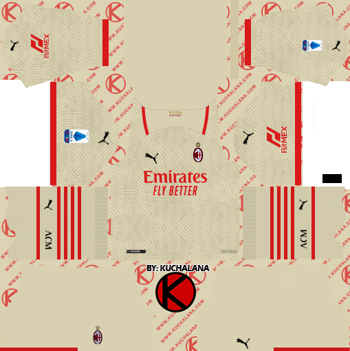 Ac milan dream league top kit