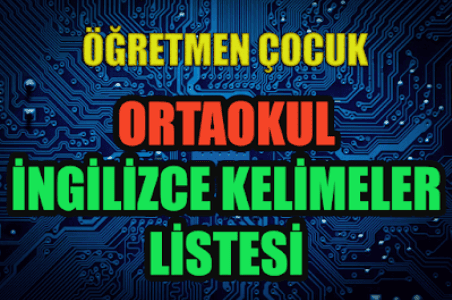 İngilizce İlkokul - Ortaokul ve Lise Tüm Ünitelerin Kelime Listesi (Güncel)