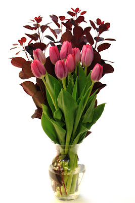 tulip and cotinus bouquet
