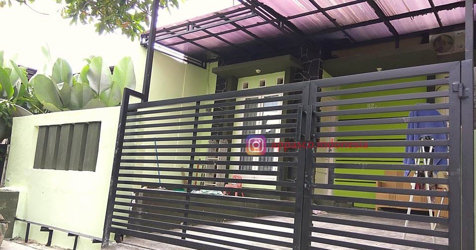 Pagar Minimalis Sederhana Motif Garis Horizontal di Cilebut Residence