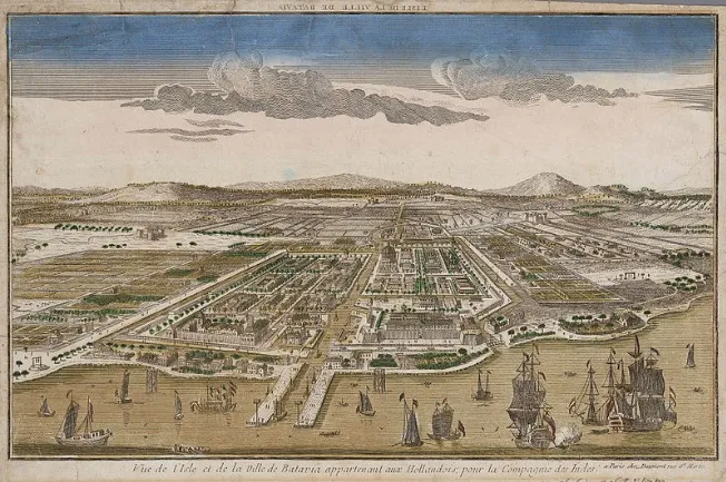 Gambar Batavia, ibu kota Hindia Belanda dalam apa yang kini merupakan Jakarta Utara, sekitar 1780