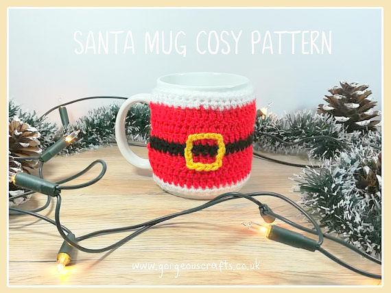 santa mug cozy Crochet pattern