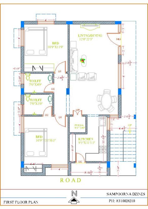 Ground Floor Home Plans For 30x40 Site