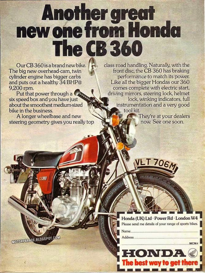 Racing Cafè: Vintage Brochures: Honda CB 360 1974 (UK) yamaha blaster wiring 
