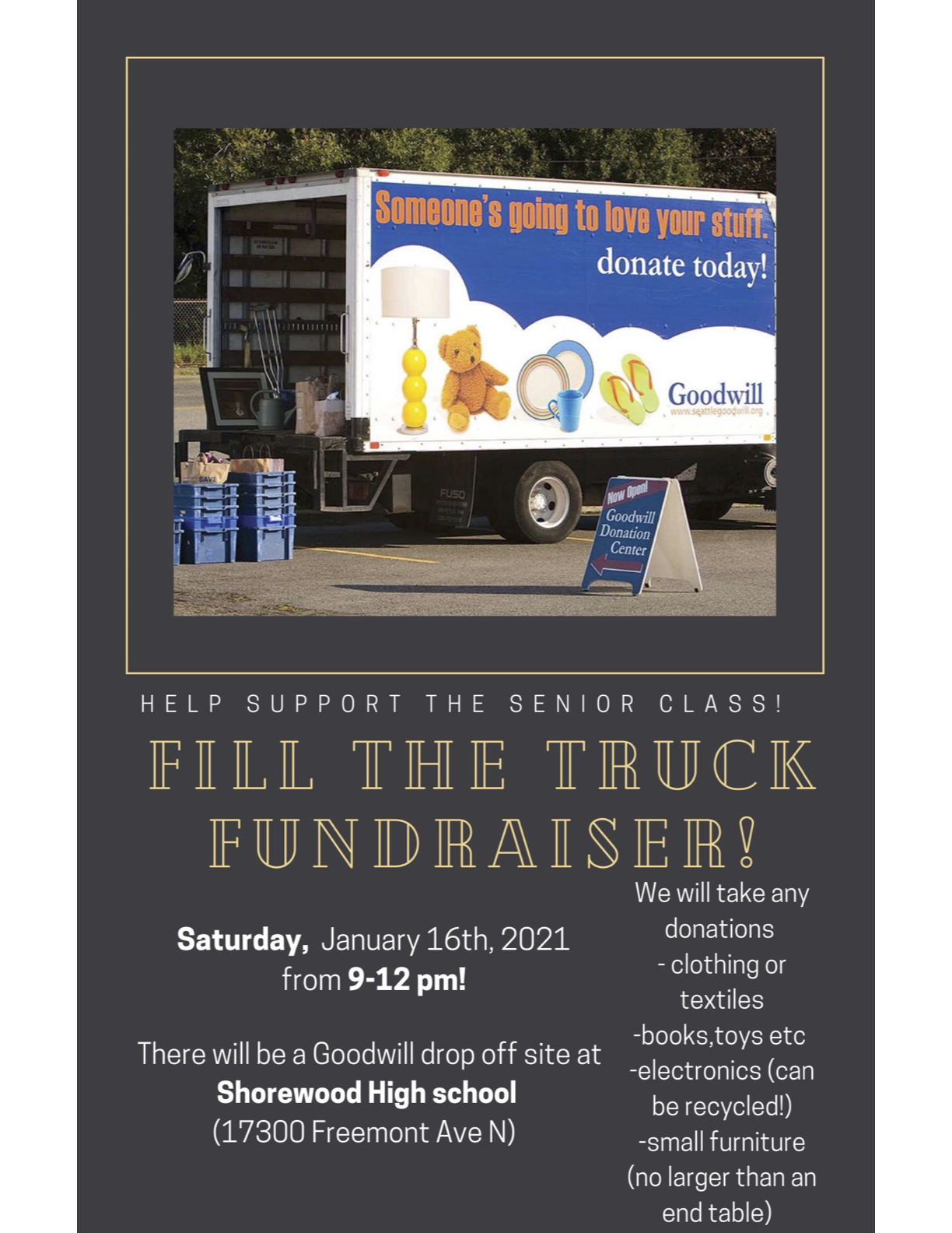 Shoreline Area News Shorewood fundraiser Fill the truck includes