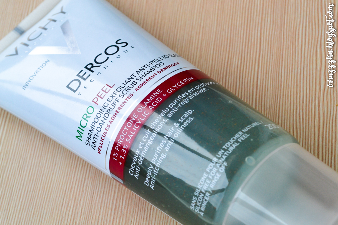 Vichy Dercos Micro Peel Anti-Dandruff Scrub Shampoo Review & Swatches