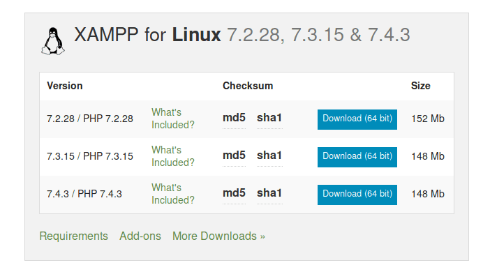 xampp download linux