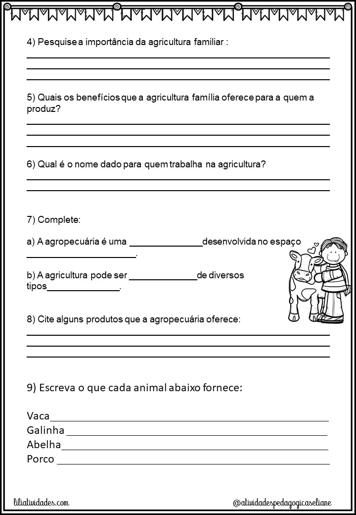 AGROPECUÁRIA E AGRICULTURA 4º ANO