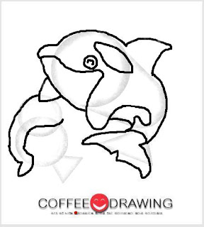 สอนเด็ก วาดตัวการ์ตูนรูปวาฬเพชฌฆาต step 20