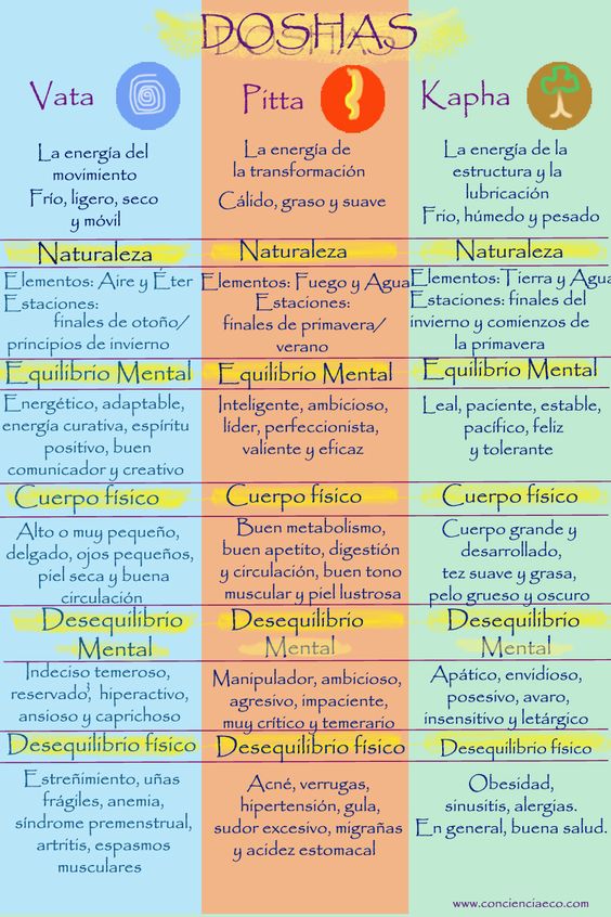 Ayurveda Alimentacion y Salud ¿Cual es tu dosha?