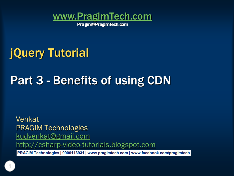 Sql server, and c video tutorial Benefits of using CDN