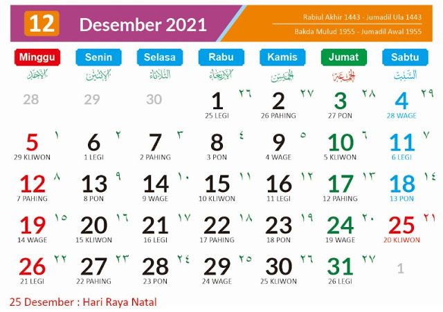 Download Kalender 2021 PDF/JPG Gratis, Lengkap beserta