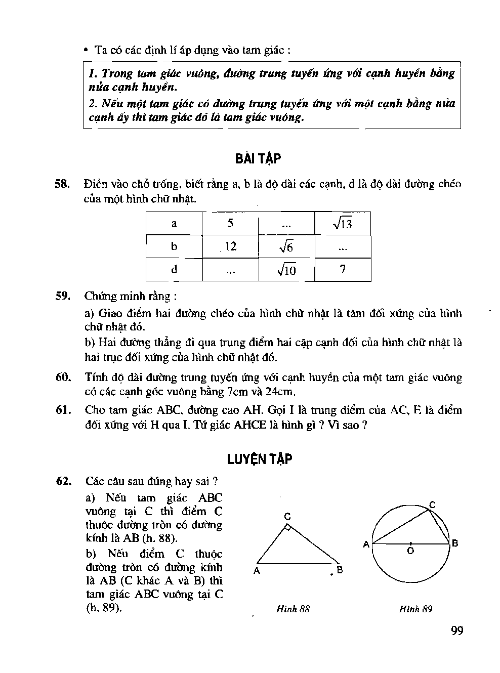 Giải toán 8 Bài 9 Hình chữ nhật