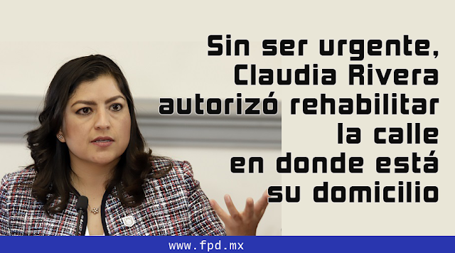 Sin ser urgente, Claudia Rivera autorizó rehabilitar la calle en donde está su domicilio