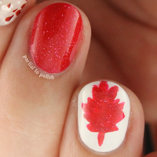 Canadian Flags for Canada Day Featuring piCture pOlish, Cirque Colors and Black Sheep Lacquer
