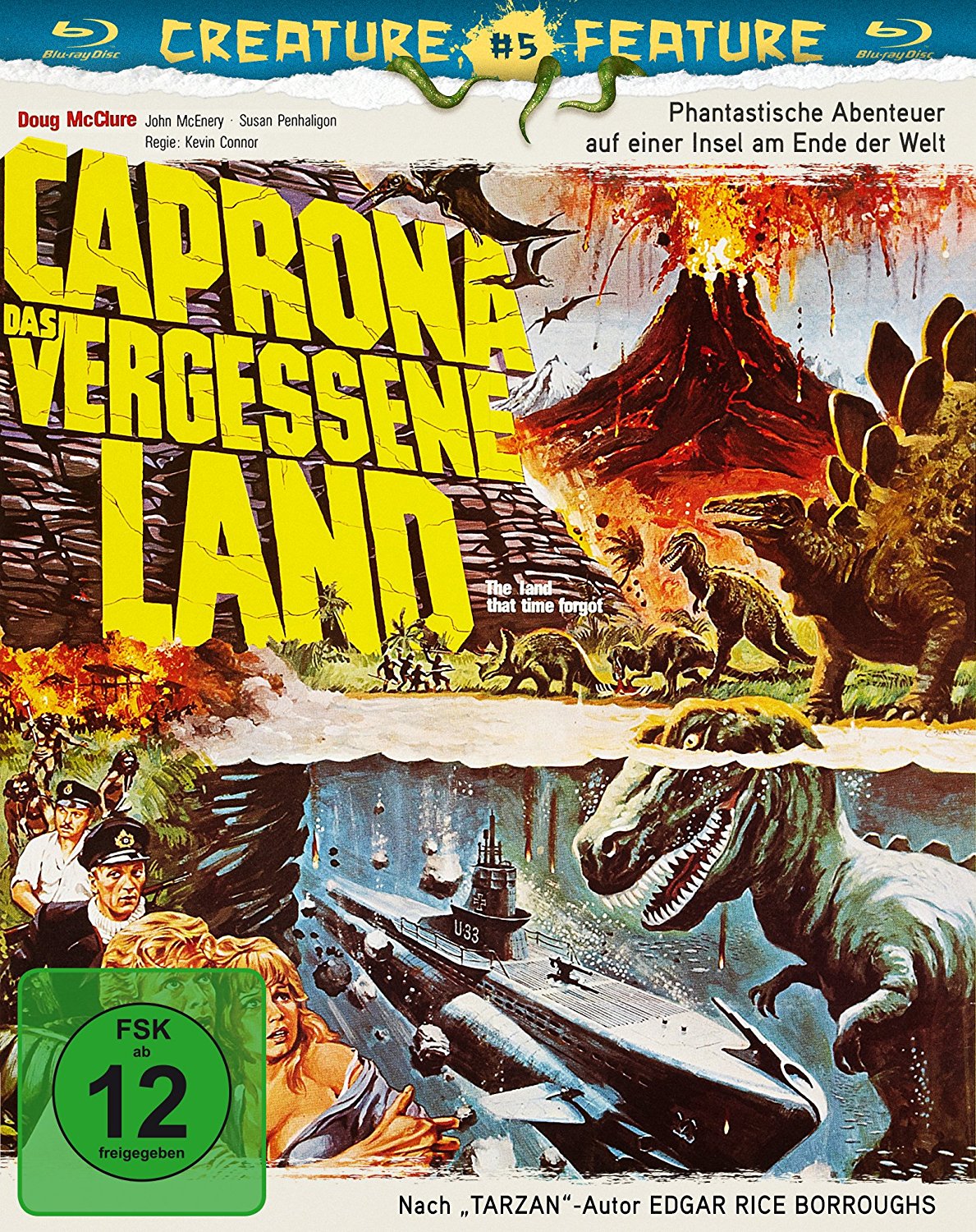 The Land that time forgot 1975 poster. The Adventure you will never forget! Edgar Rice Burroughts the Land that time forgot 1975.