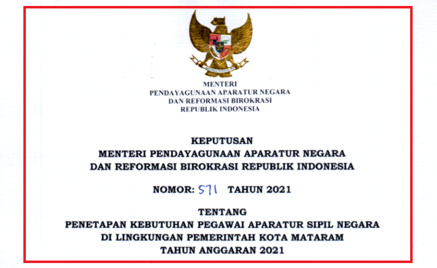 Formasi Cpns Pppk Kota Mataram Tahun 2021 Info Pendidikan Terbaru