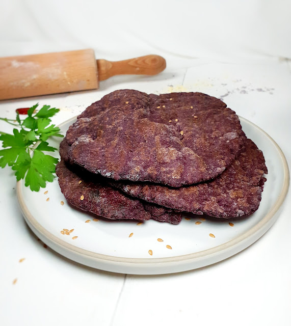 NAAN (pain indien) SANS GLUTEN à la FARINE DE MAÏS VIOLET