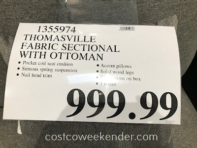 Deal for the Thomasville Fabric Sectional with Ottoman at Costco