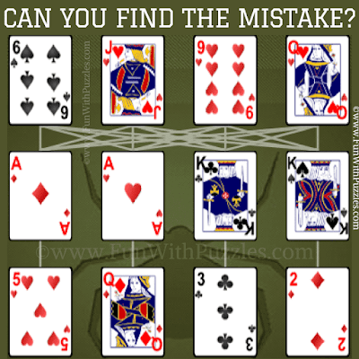 Can you find the mistake in this card puzzle?