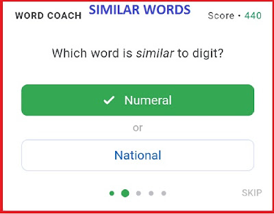 word coach game similar word quiz questions