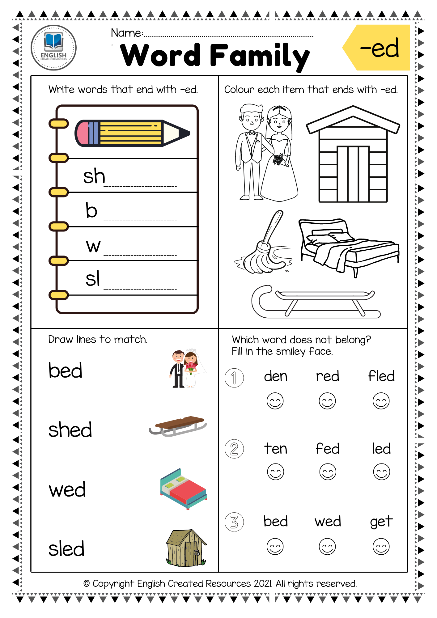 word-family-worksheets-part-one-english-created-resources