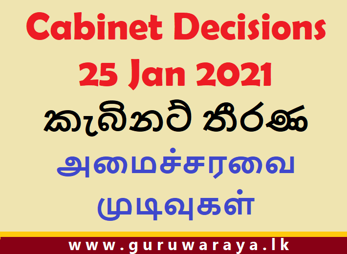 Cabinet Decision (25 Jan 2021)