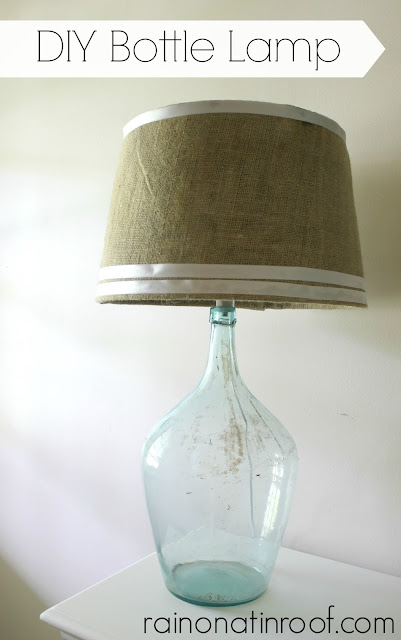 DIY Bottle Lamp {rainonatinroof.com} #bottle #lamp #DIY 
