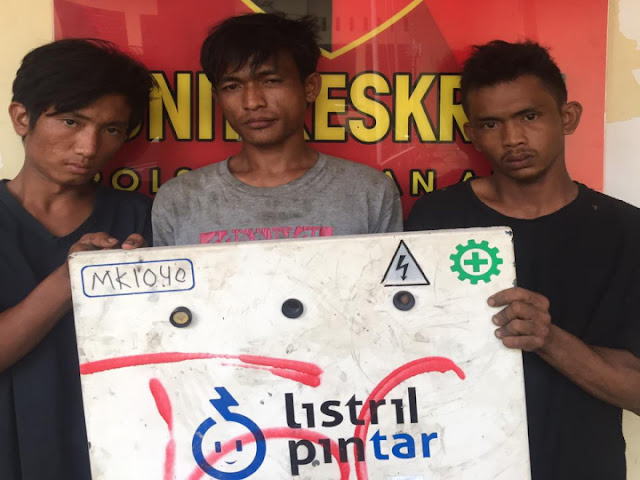 Curi Plat Panel Listrik, 3 Pemuda Ditangkap Polsek Medan Area