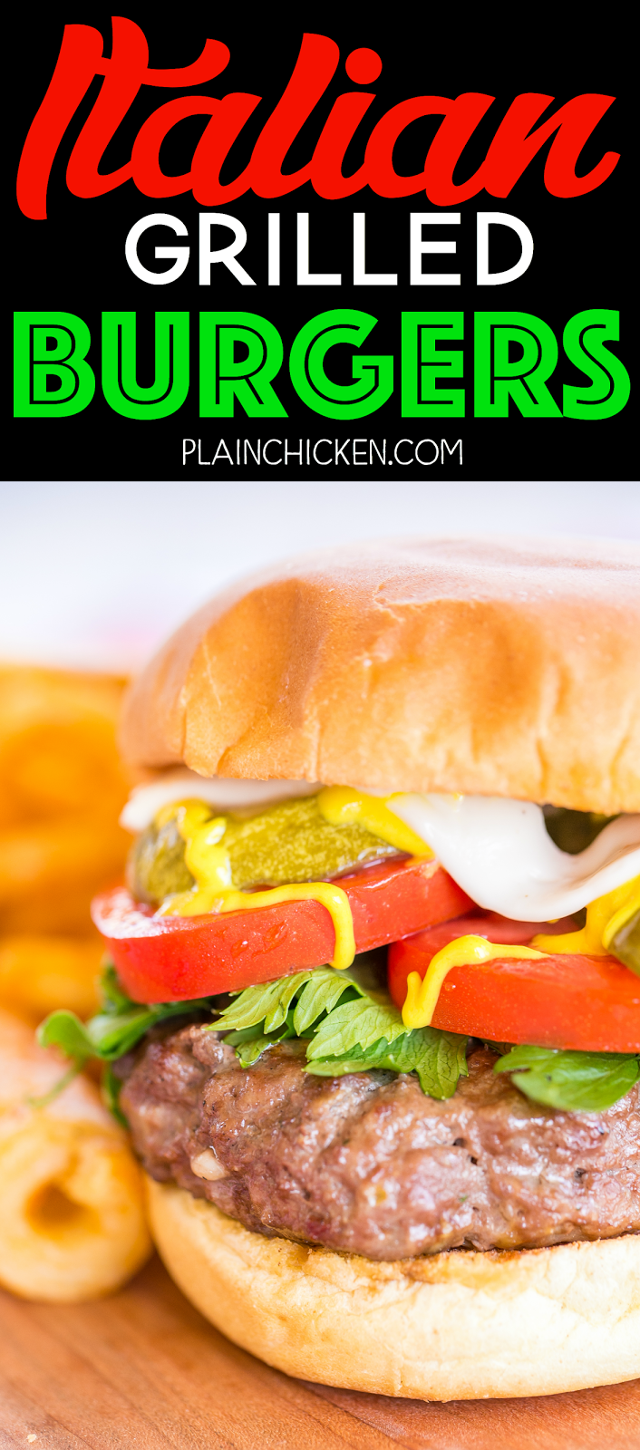 Italian Grilled Burgers Plain Chicken