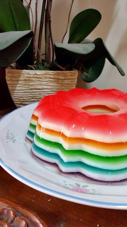 Rainbow jelly by Enny Yap  Baking's Corner WorkShop